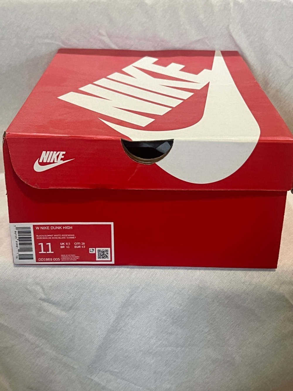 Nike Dunk High Top Sneaker Black/Summit White/Rosewood Leather NEW Size 11 - Picture 8 of 9